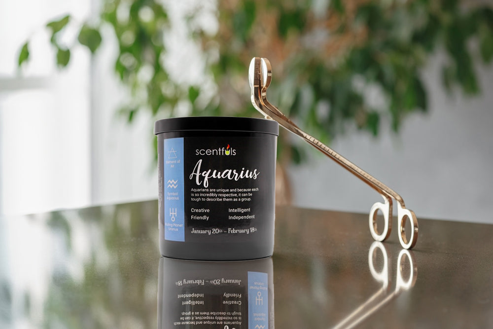 Aquarius Zodiac Constellation Candle