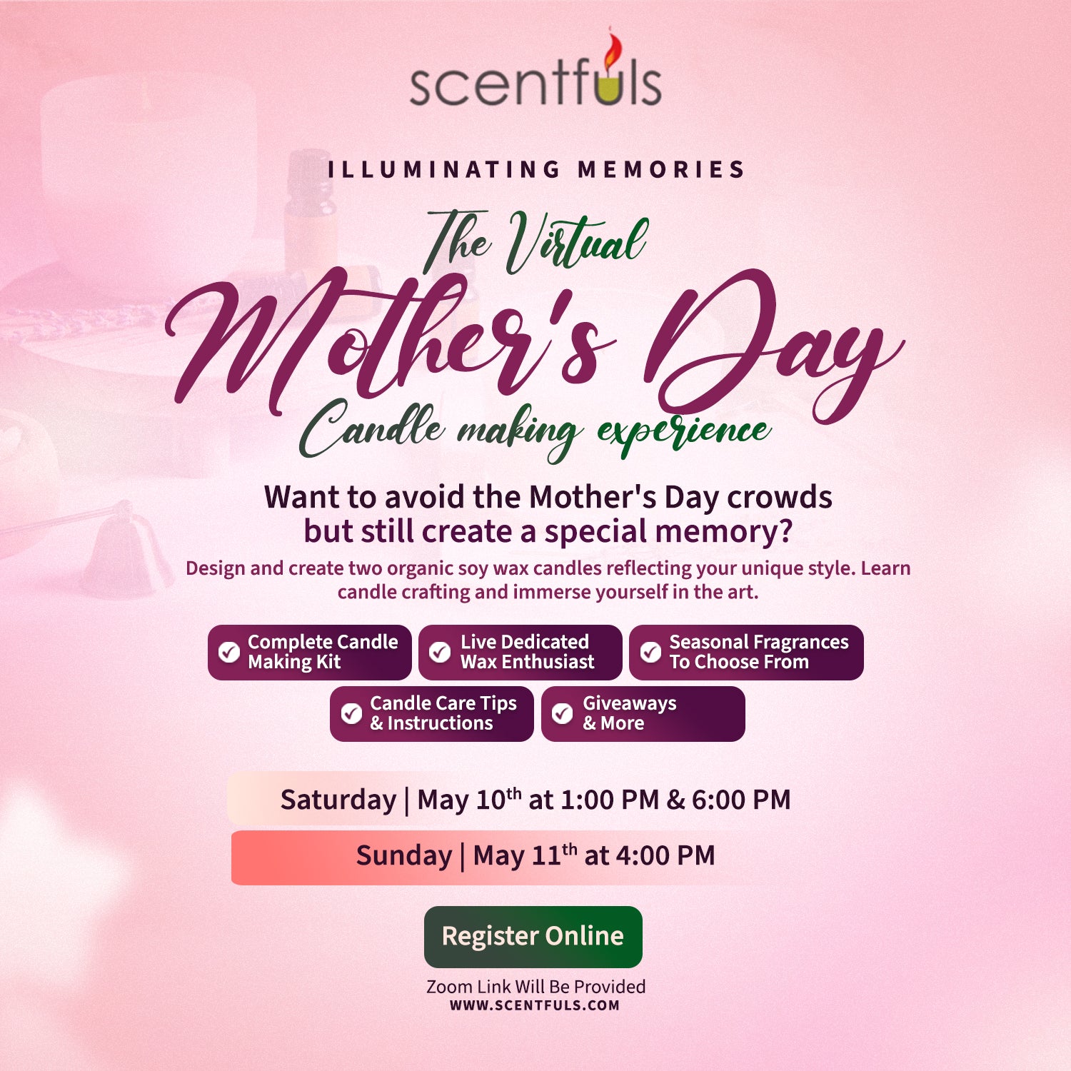 The Virtual Mother’s Day Candle Making Experience